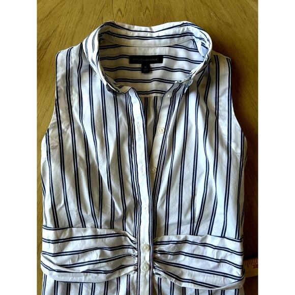 Banana Republic striped Tiered Midi Dress XS/S Button Down Preppy Nautical Sz 0 - Picture 7 of 11